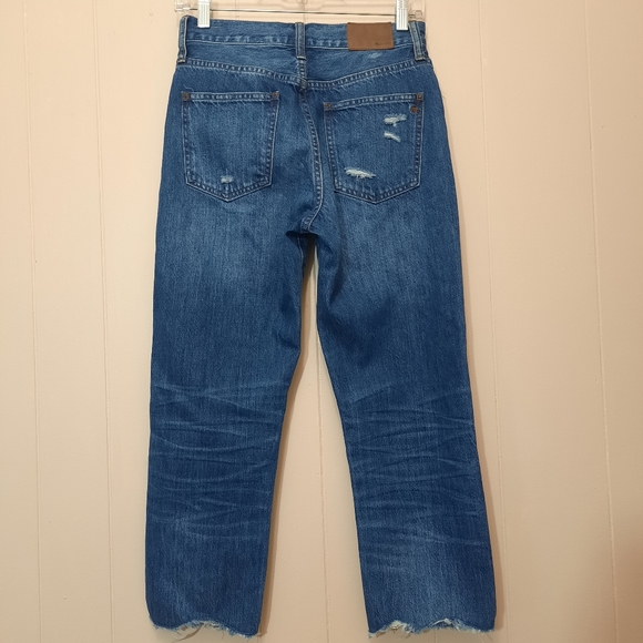 MADEWELL PERFECT Jeans Cropped Distressed 100% Cotton Taper Leg Denim Fall - Picture 5 of 12
